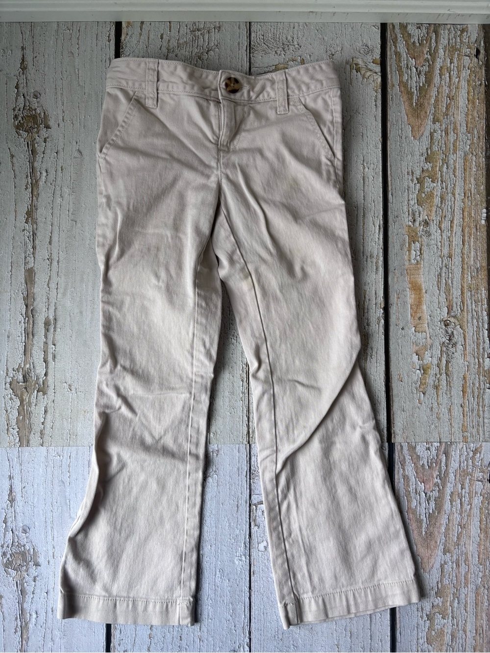 5/$25 Old Navy Cream Straight-Leg Girls Chino Pants